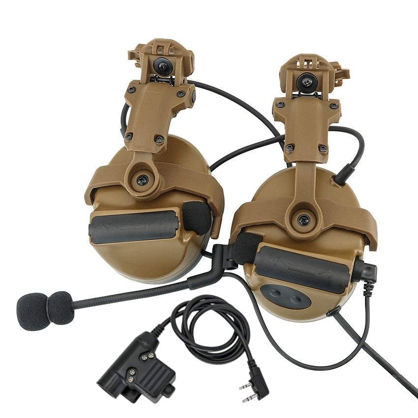 TS TAC-SKY ARC Rail Helmet Mounting C2 Tactical Headset Hearing Protection + U94 PTT