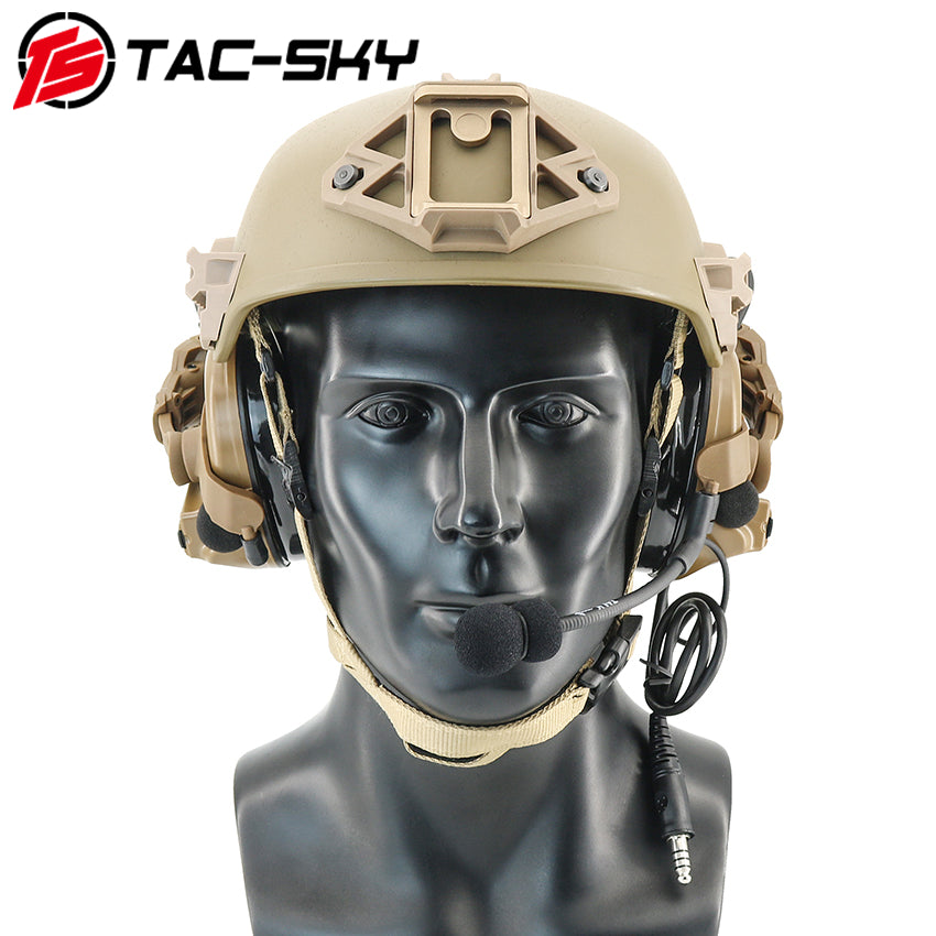 TS TAC-SKY 2.0 Wendy 3.0 Rail Helmet Mounting Tactical Headset C2 Hearing Protection + U94 PTT