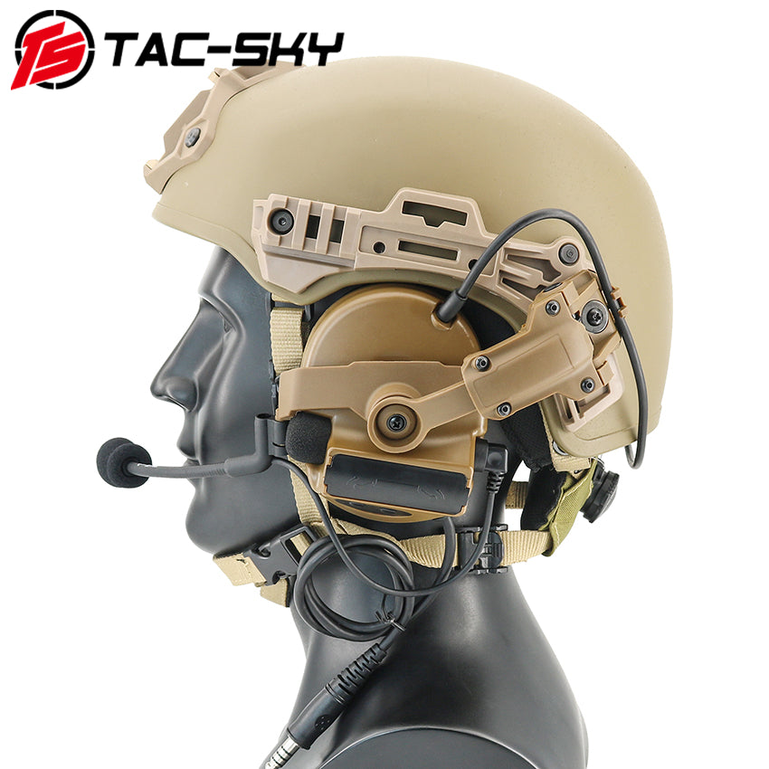 TS TAC-SKY 2.0 Wendy 3.0 Rail Helmet Mounting Tactical Headset C2 Hearing Protection + U94 PTT
