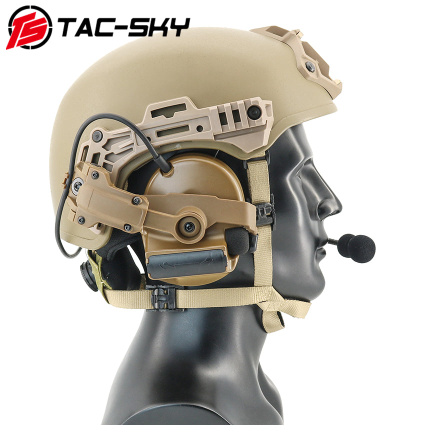 TS TAC-SKY 2.0 Wendy 3.0 Rail Helmet Mounting Tactical Headset C2 Hearing Protection + U94 PTT