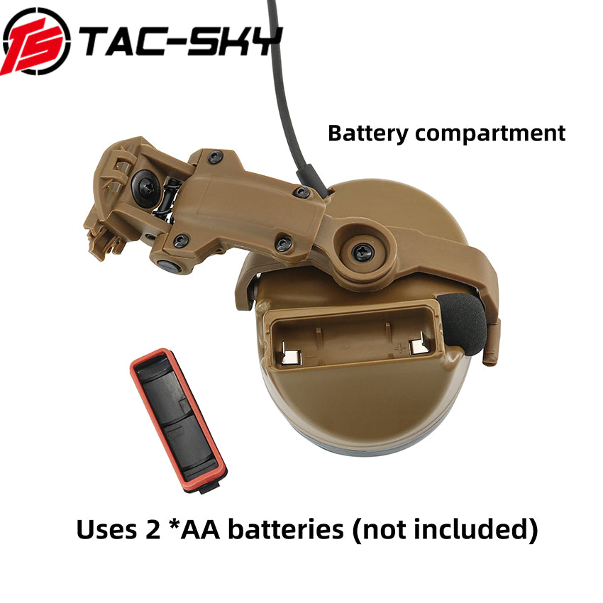 TS TAC-SKY ARC Rail Helmet Mounting C2 Tactical Headset Hearing Protection + U94 PTT