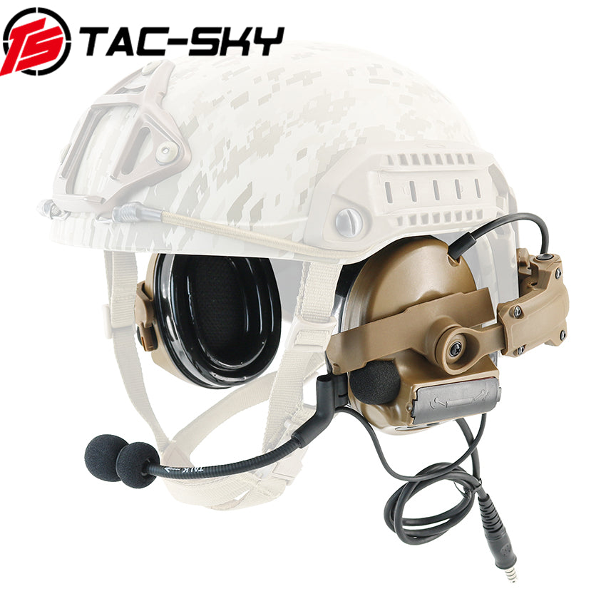 TS TAC-SKY ARC Rail Helmet Mounting C2 Tactical Headset Hearing Protection + U94 PTT
