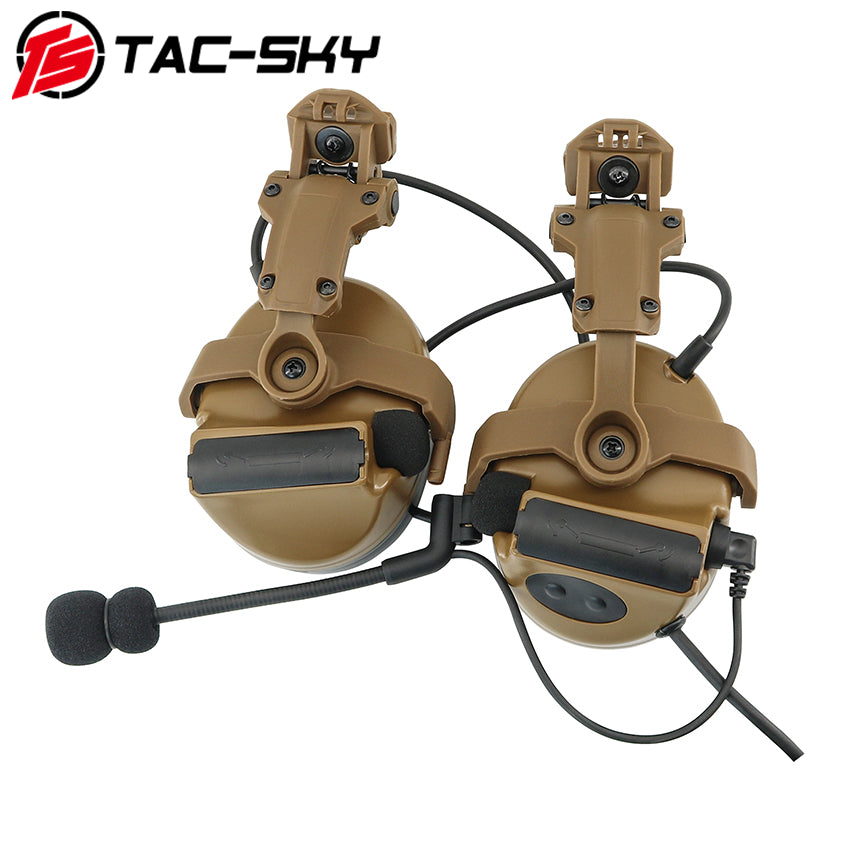 TS TAC-SKY 2.0 Wendy 3.0 Rail Helmet Mounting Tactical Headset C2 Hearing Protection + U94 PTT