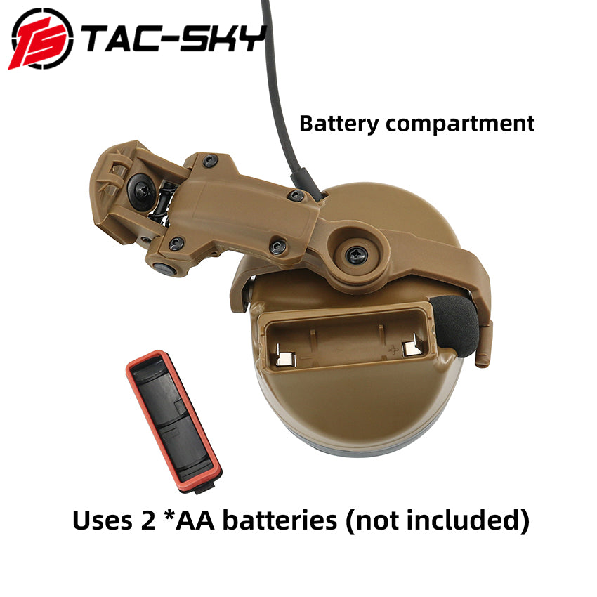 TS TAC-SKY 2.0 Wendy 3.0 Rail Helmet Mounting Tactical Headset C2 Hearing Protection + U94 PTT