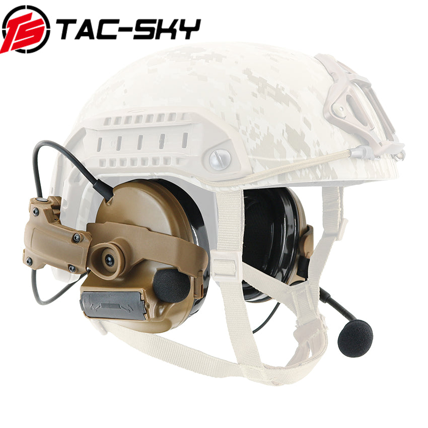 TS TAC-SKY ARC Rail Helmet Mounting C2 Tactical Headset Hearing Protection + U94 PTT