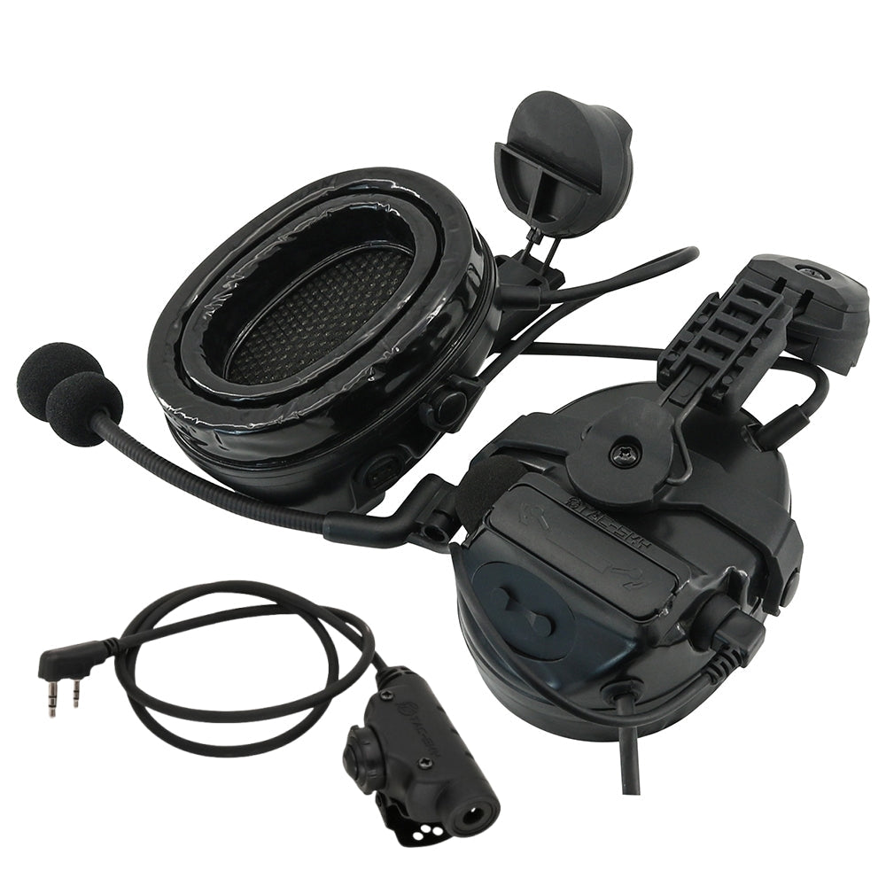 TS TAC-SKY ARC Rail Helmet Bracket Tactical Headset C3 Hearing Protection + V2 PTT
