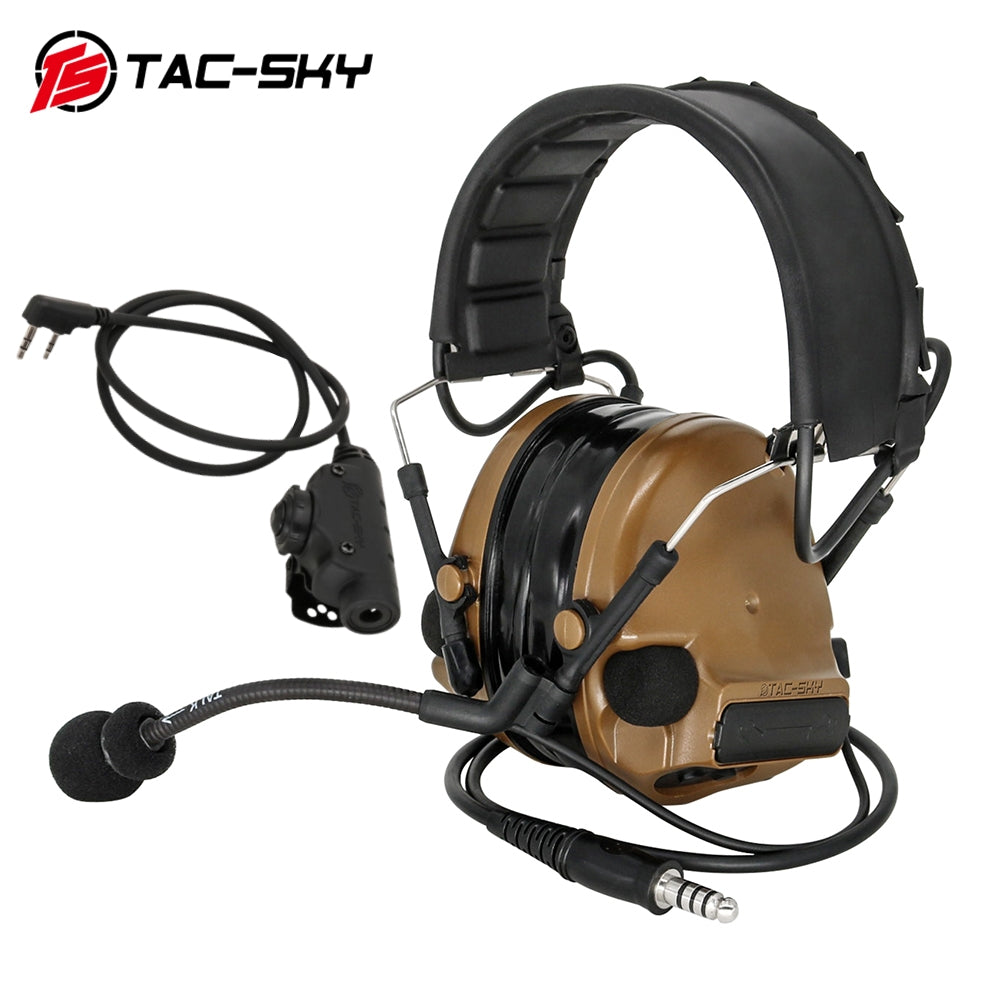 TS TAC-SKY TSC3 Tactical Headset Hearing Protection Noise-canceling Airsoft Protective Gear with Microphone + PTT