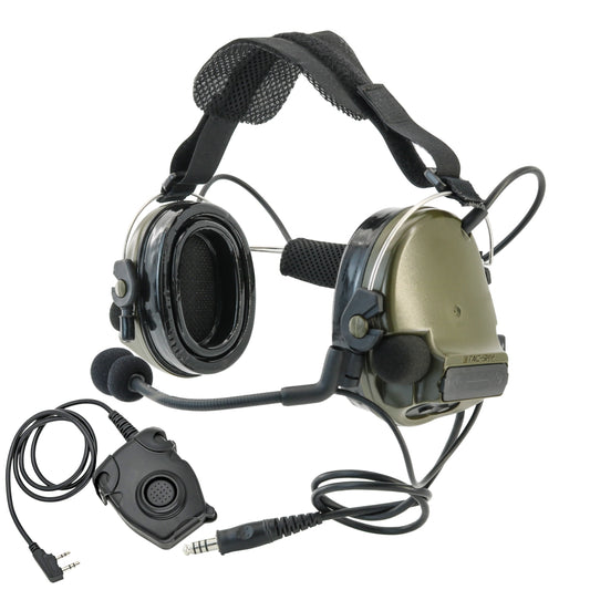 TS TAC-SKY Headband Electronic Hearing Protection Silicone Earmuffs Tactical Headset TSC3 + U94 PTT