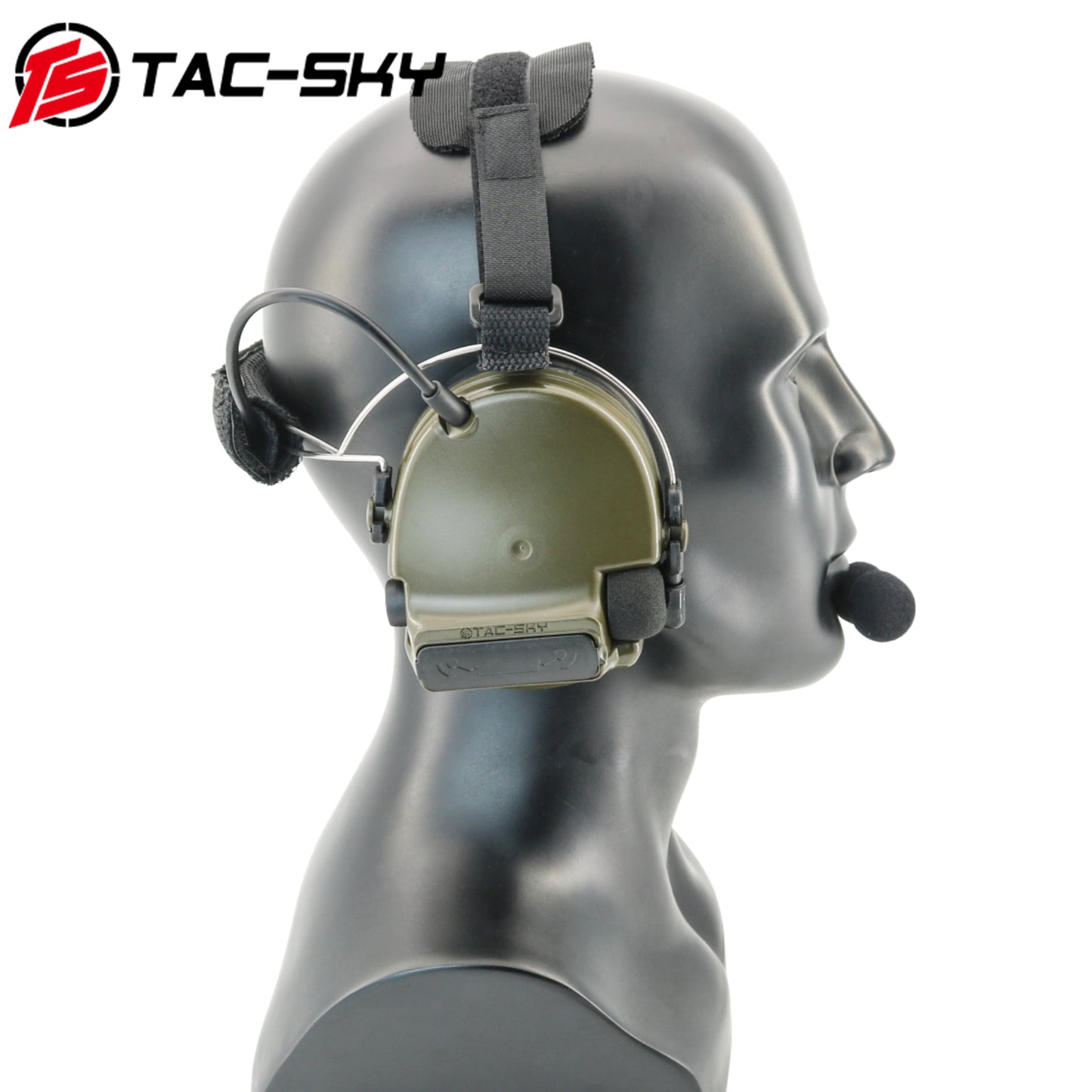 TS TAC-SKY Headband Electronic Hearing Protection Silicone Earmuffs Tactical Headset TSC3 + U94 PTT