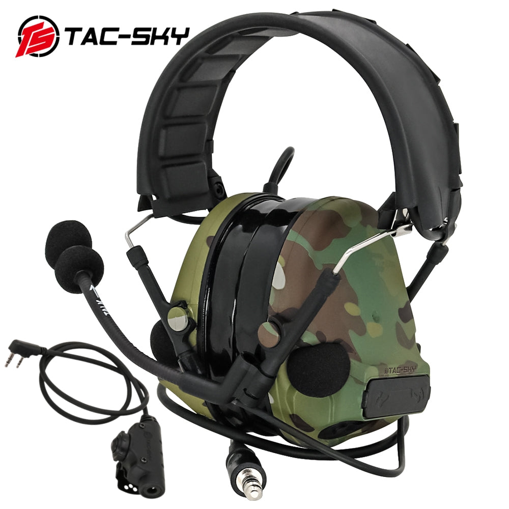 TS TAC-SKY TSC3 Tactical Headset Hearing Protection Noise-canceling Airsoft Protective Gear with Microphone + PTT