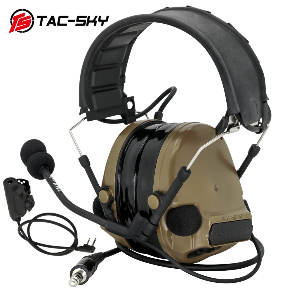 TS TAC-SKY TSC3 Tactical Headset Hearing Protection Noise-canceling Airsoft Protective Gear with Microphone + PTT