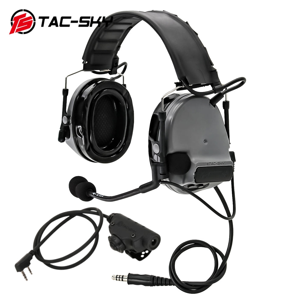 TS TAC-SKY TSC3 Tactical Headset Hearing Protection Noise-canceling Airsoft Protective Gear with Microphone + PTT