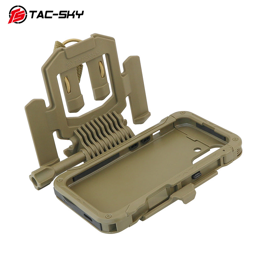 TS TAC-SKY MOLLE Tactical Vest Flip Phone Case, Heavy Duty Flap Cover Phone Holster Pouch Compatible with iPhone 16/16 Plus/16 Pro/16 Pro Max, Wear Resistant Shockproof Outdoor Hunting Camping Military Gear
