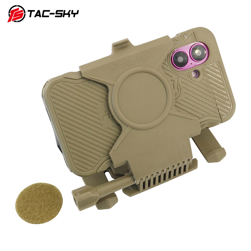TS TAC-SKY MOLLE Tactical Vest Flip Phone Case, Heavy Duty Flap Cover Phone Holster Pouch Compatible with iPhone 16/16 Plus/16 Pro/16 Pro Max, Wear Resistant Shockproof Outdoor Hunting Camping Military Gear