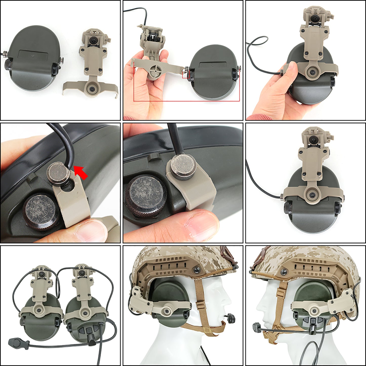 TAC-SKY New ARC Helmet Track Adapter Tactical Headset Accessory ARC Helmet Holder Compatible With MSA SORDIN Headset