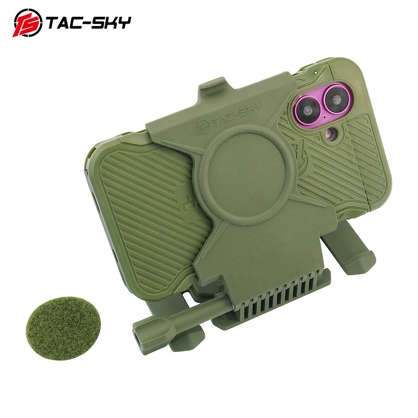 TS TAC-SKY MOLLE Tactical Vest Flip Phone Case, Heavy Duty Flap Cover Phone Holster Pouch Compatible with iPhone 16/16 Plus/16 Pro/16 Pro Max, Wear Resistant Shockproof Outdoor Hunting Camping Military Gear