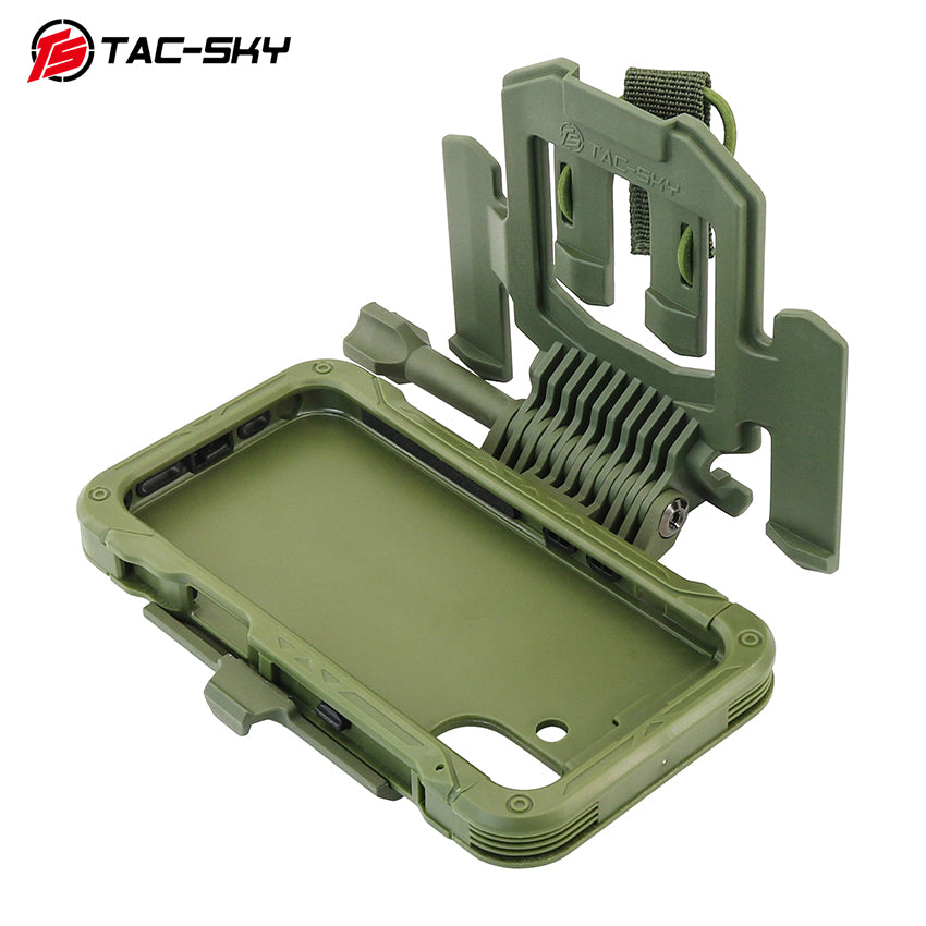 TS TAC-SKY MOLLE Tactical Vest Flip Phone Case, Heavy Duty Flap Cover Phone Holster Pouch Compatible with iPhone 16/16 Plus/16 Pro/16 Pro Max, Wear Resistant Shockproof Outdoor Hunting Camping Military Gear