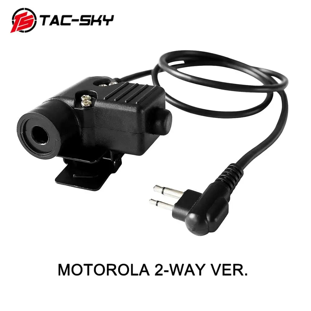 TAC-SKY Tactical U94 PTT for MOTOROLA 2-WAY VER 2Pin Plug Earphone Accessories PTT U94 Headset Walkie-Talkie Apter