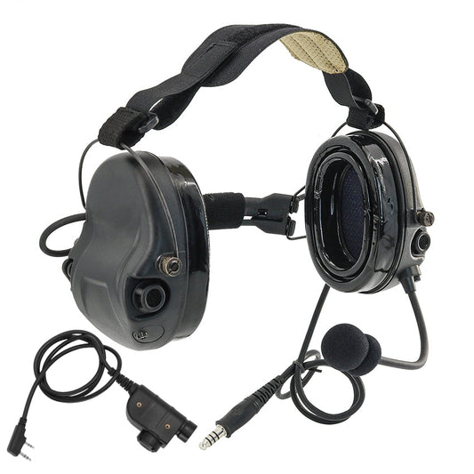 TS TAC-SKY M302 Rear headband Active Noise Cancellation Tactical Headset + K 2 Pin PTT