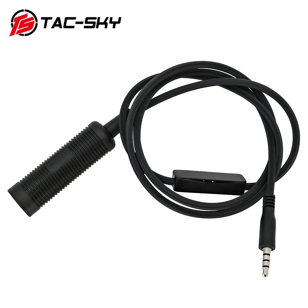 TAC-SKY Tactical Headset Mobile PTT Accessory: 3.5mm Mobile Jack (Suitable for MP3 music adapters for  Apple 15/16/17, Samsung, HTC, etc.)