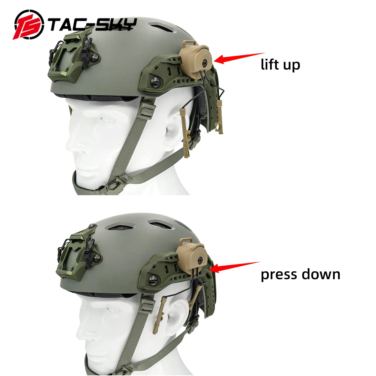 TAC-SKY Tactical Helmet for Fast Ops Core Helmet Rail Adapter Compatible with Comta I, II, III, IV, and XIP headsets