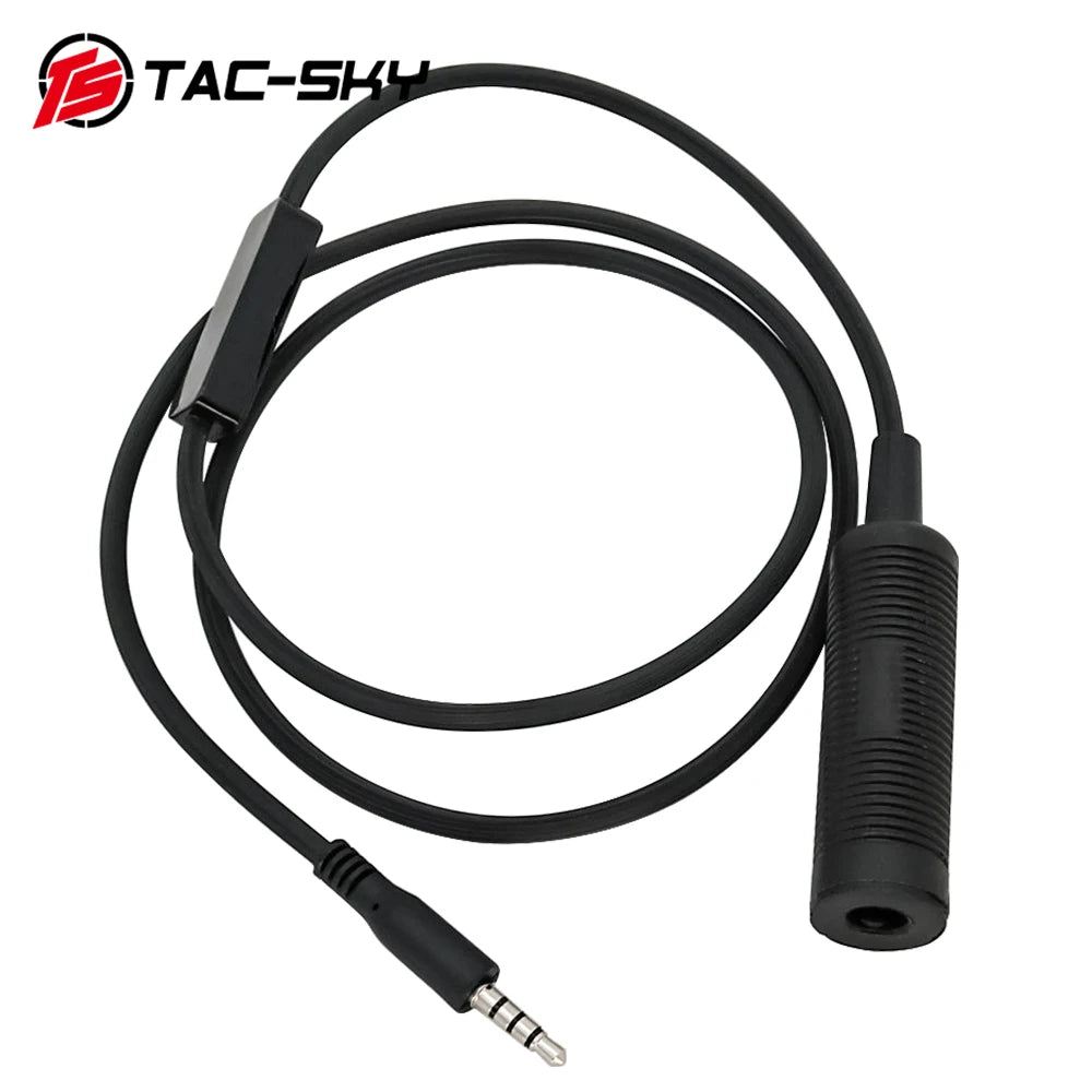 TAC-SKY Tactical Headset Mobile PTT Accessory: 3.5mm Mobile Jack (Suitable for MP3 music adapters for  Apple 15/16/17, Samsung, HTC, etc.)