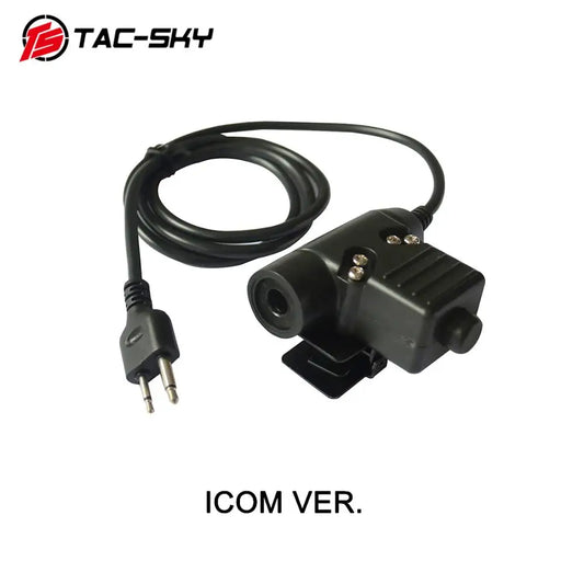 TAC-SKY  Tactical U94 PTT ICOM 2-pin Plug Earphone Accessories Headset Walkie-Talkie Adapter