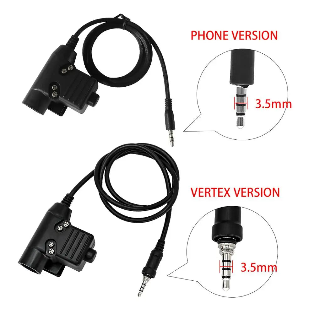 TAC-SKY Tactical PTT U94 for Yaesu Vertex VX-6R VX-7R VX6R VX7R FT-270 Walkie Talkie Yaesu Vertex U94 PTT Headset Adapter