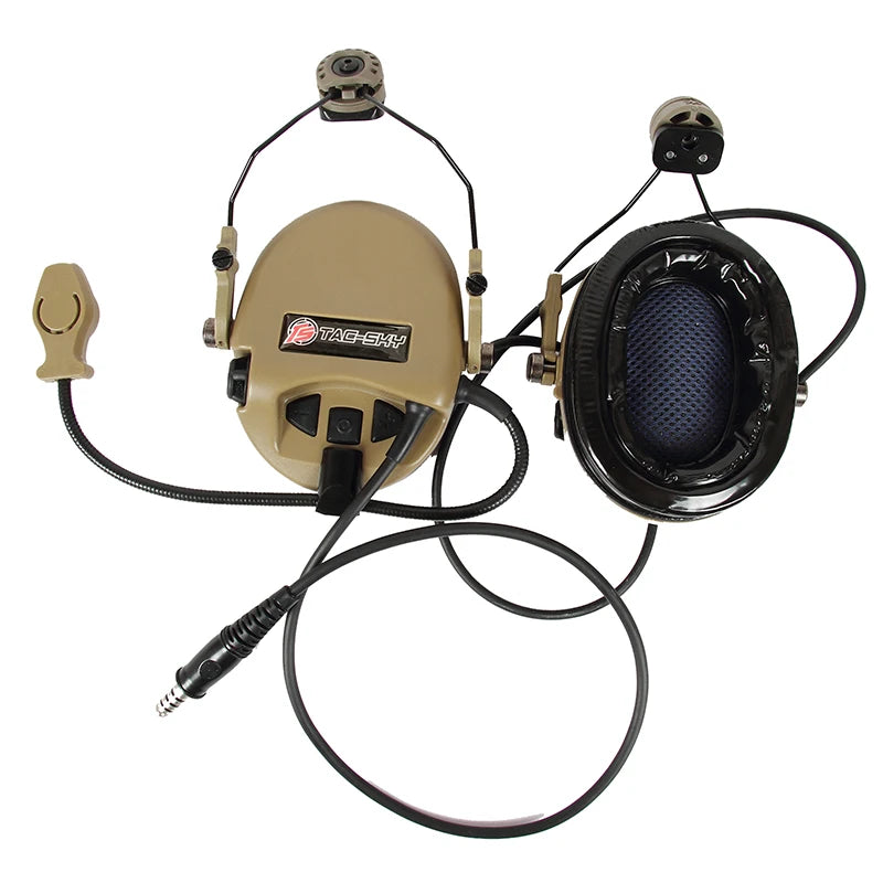 TAC-SKY Tactical Headset for TEA Hi-Threat Silicone Over-Ear Hearing Protection Noise Canceling Pickup Headphones
