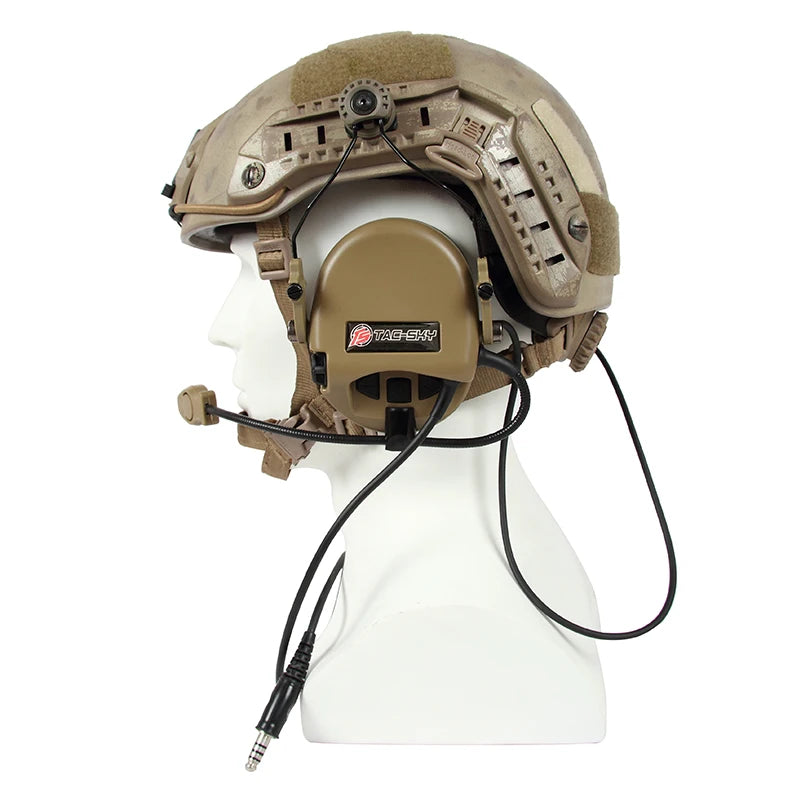 TAC-SKY Tactical Headset for TEA Hi-Threat Silicone Over-Ear Hearing Protection Noise Canceling Pickup Headphones