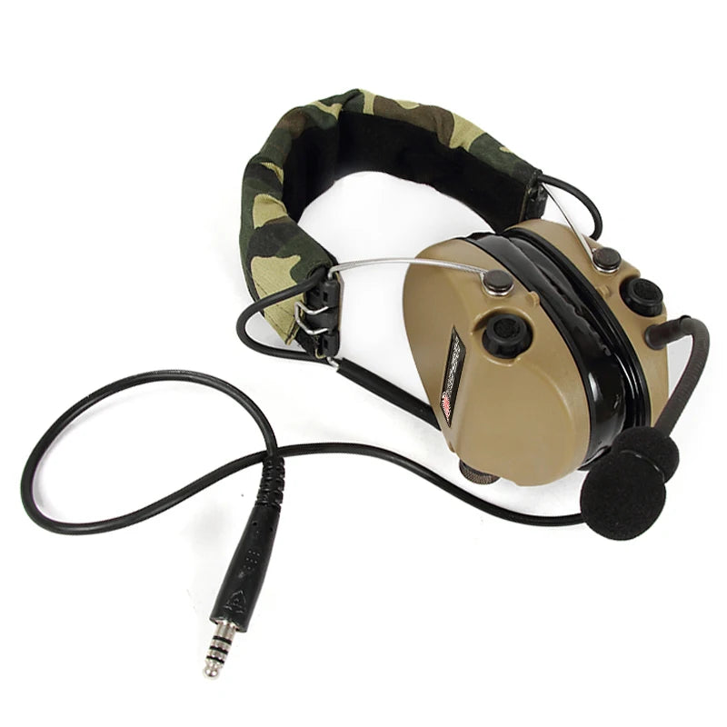 TAC-SKY Tactical Electronic Shooting Silicone Ear Pads Noise-Canceling Headset for Hunting and Range
