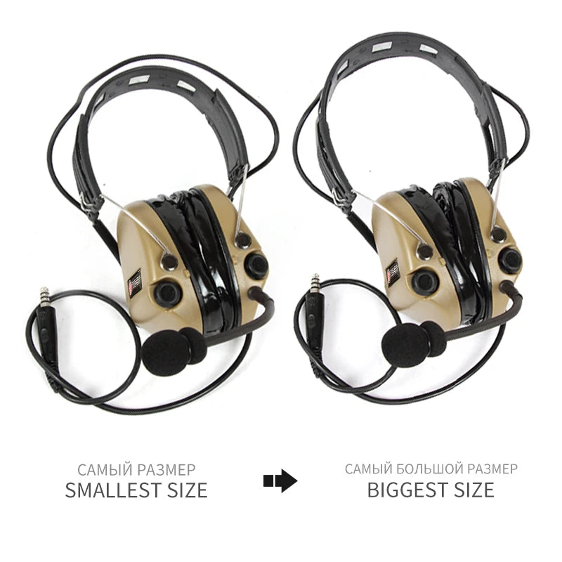 TAC-SKY Tactical Electronic Shooting Silicone Ear Pads Noise-Canceling Headset for Hunting and Range