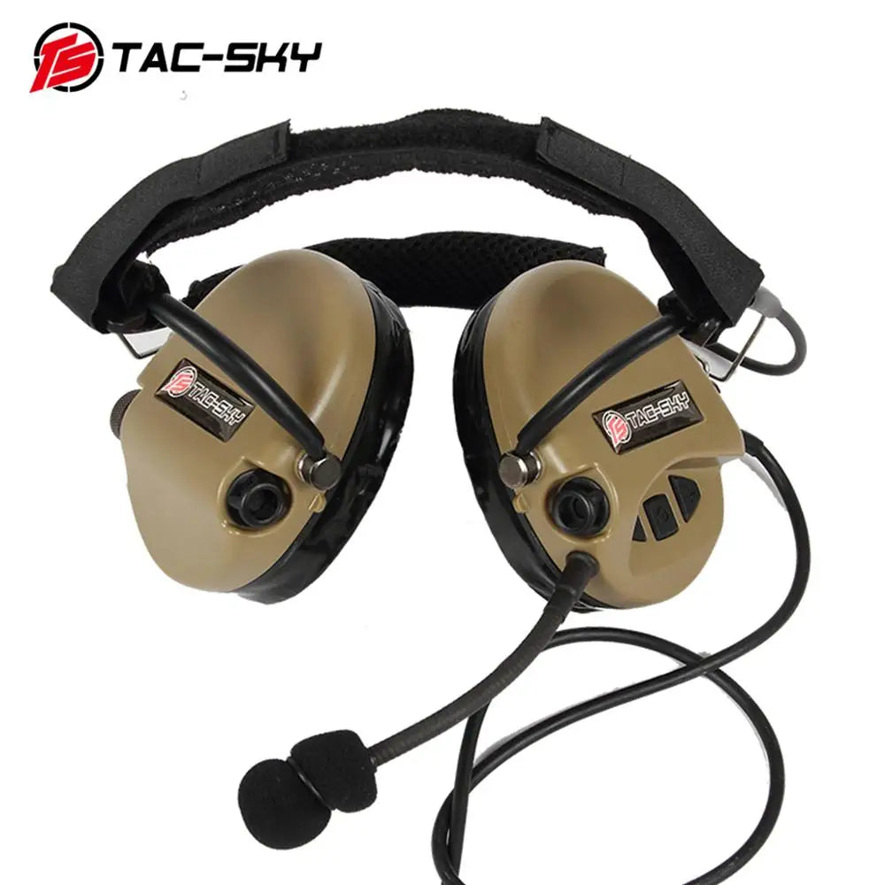 TAC-SKY Tactical for TCI LIBERATOR II Neckband Hearing Protection Shooting Headset for SORDIN Silicone Ear Cups—Civilian Headphones