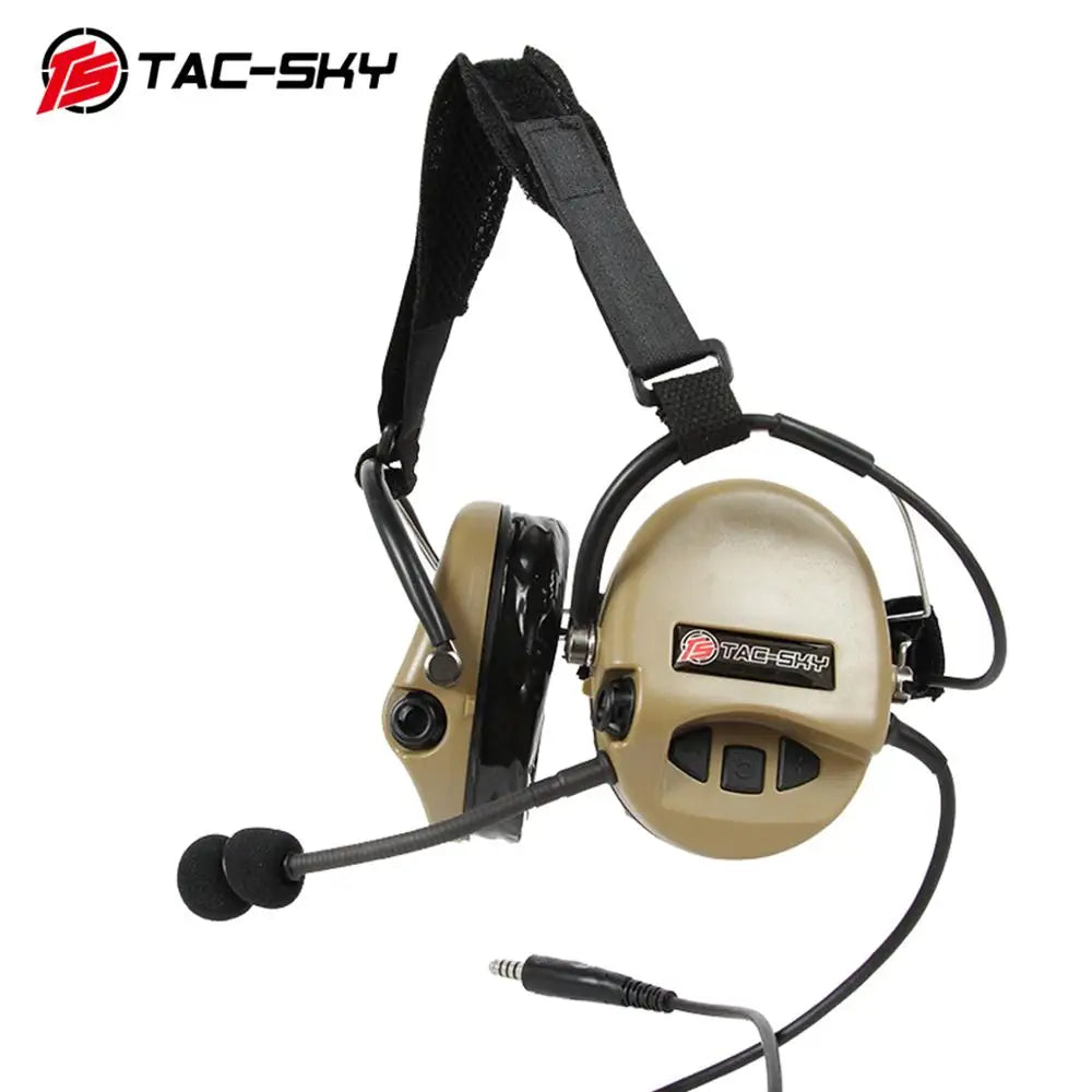 TAC-SKY Tactical for TCI LIBERATOR II Neckband Hearing Protection Shooting Headset for SORDIN Silicone Ear Cups—Civilian Headphones
