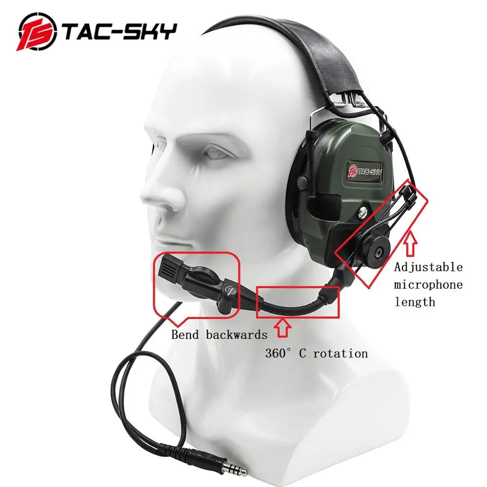 TAC-SKY Tactical for TCI LIBERATOR 1 Silicone Earmuffs Military Hearing Defense Noise Reduction Shooting Headset