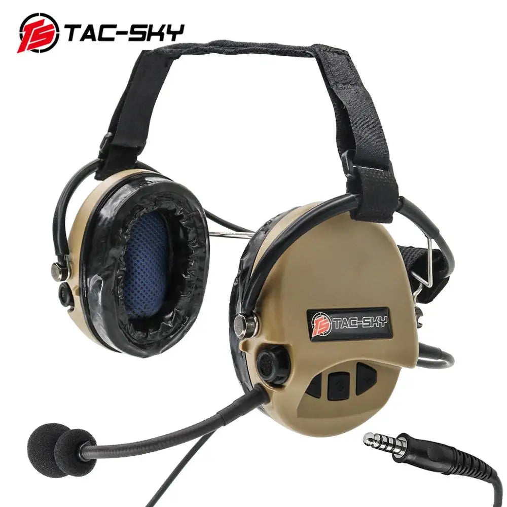 TAC-SKY Tactical for TCI LIBERATOR II Neckband Hearing Protection Shooting Headset for SORDIN Silicone Ear Cups—Civilian Headphones