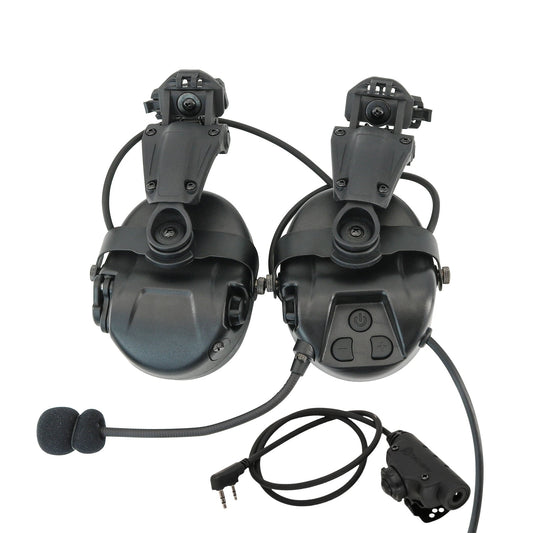 TS TAC-SKY MH303 Noise Canceling Tactical Headset Helmet Bracket for ARC Rail + V2 PTT