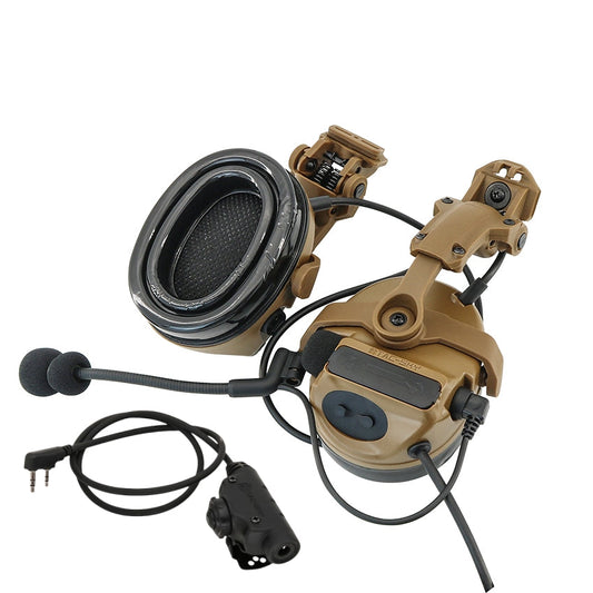 TSTAC-SKY 2.0 Mlok Rail Helmet Mounting C3 Tactical Headset Hearing Protection + V2 PTT