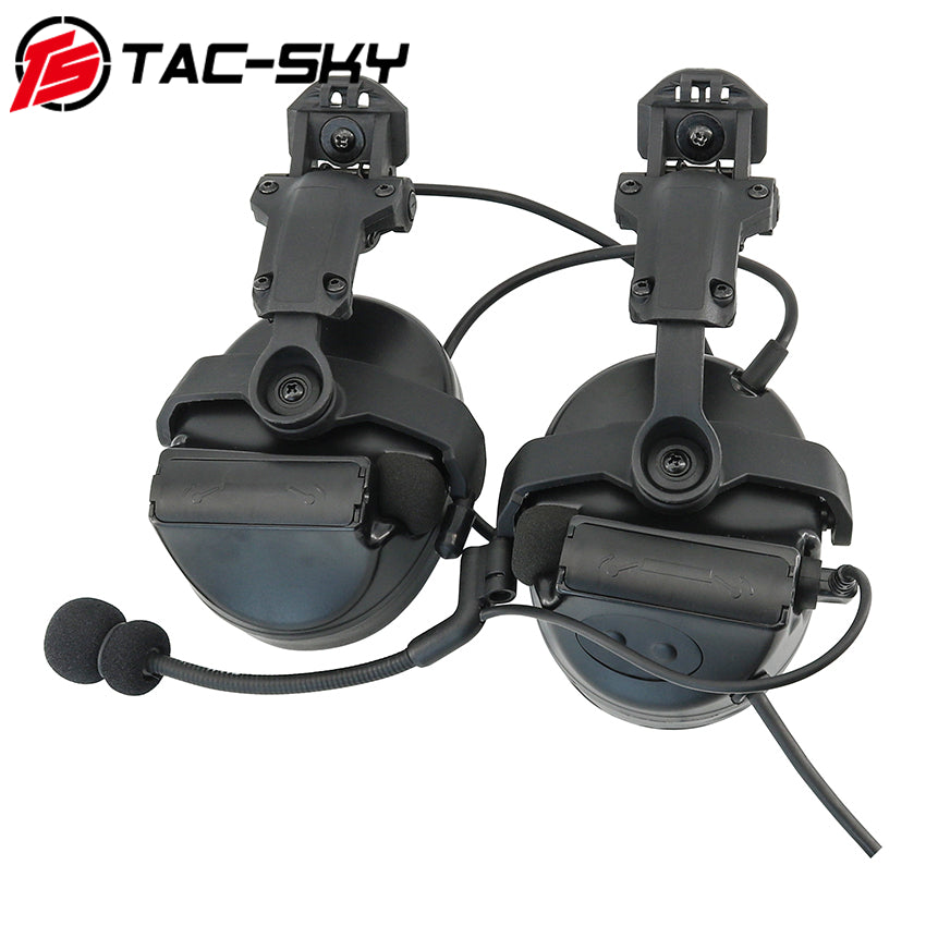 TS TAC-SKY 2.0 Mlok Rail Helmet Mounting C2 Tactical Headset Hearing Protection + U94 PTT