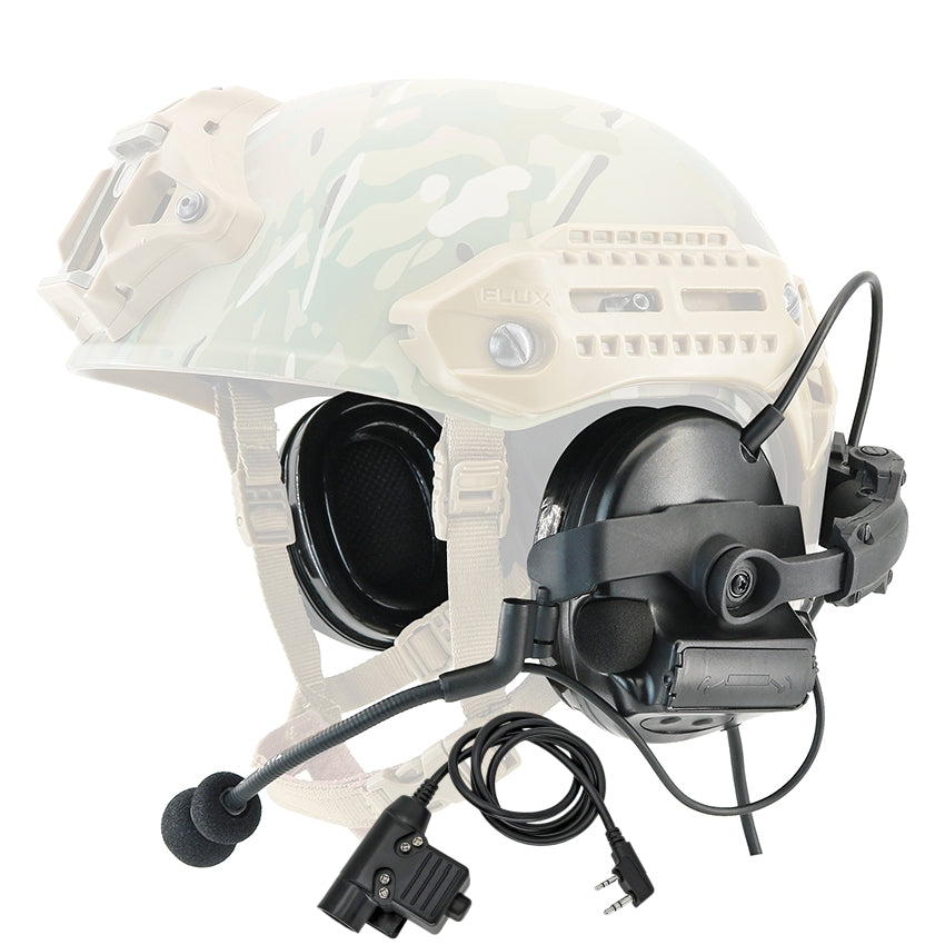 TS TAC-SKY 2.0 Mlok Rail Helmet Mounting C2 Tactical Headset Hearing Protection + U94 PTT