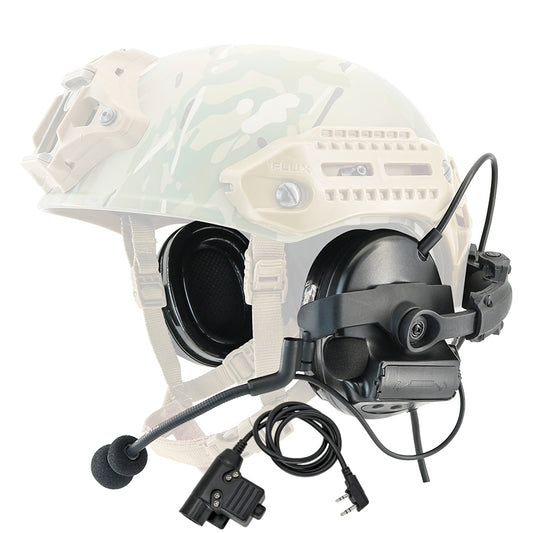 TS TAC-SKY 2.0 Mlok Rail Helmet Mounting C2 Tactical Headset Hearing Protection + U94 PTT