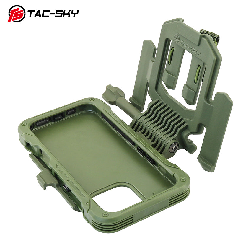TS TAC-SKY MOLLE Tactical Vest Flip Phone Case, Heavy Duty Flap Cover Phone Holster Pouch Compatible with iPhone 16/16 Plus/16 Pro/16 Pro Max, Wear Resistant Shockproof Outdoor Hunting Camping Military Gear