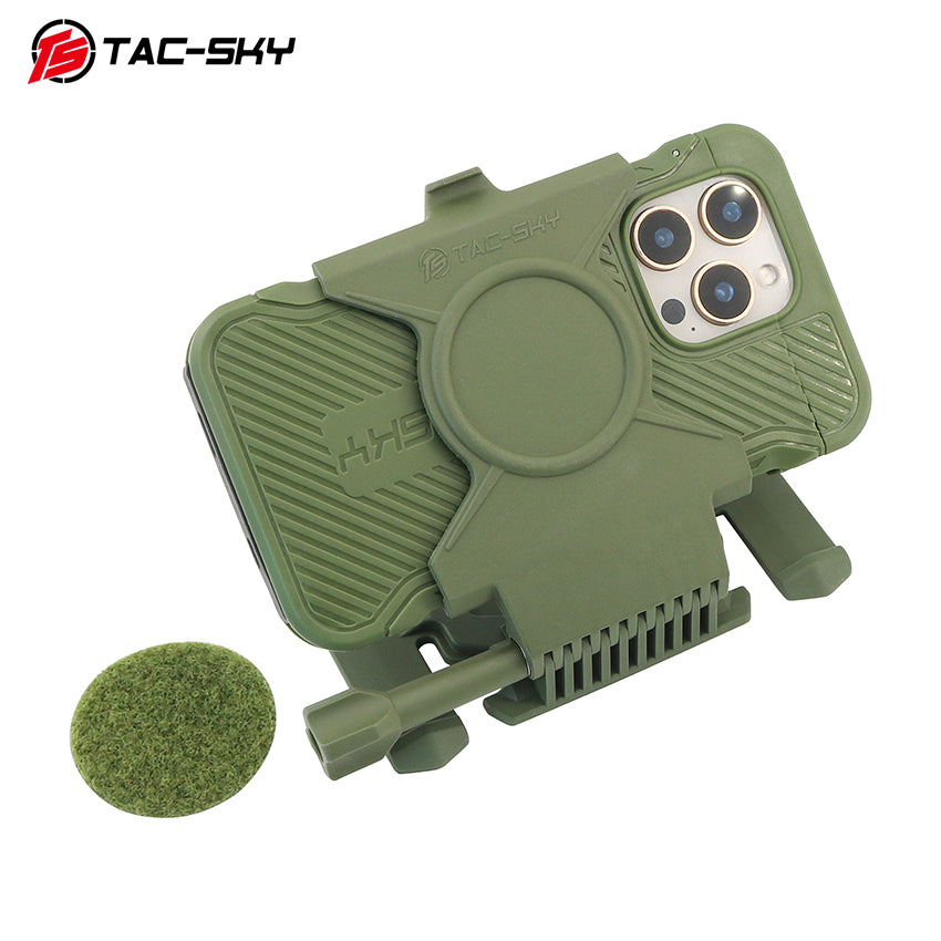 TS TAC-SKY MOLLE Tactical Vest Flip Phone Case, Heavy Duty Flap Cover Phone Holster Pouch Compatible with iPhone 16/16 Plus/16 Pro/16 Pro Max, Wear Resistant Shockproof Outdoor Hunting Camping Military Gear