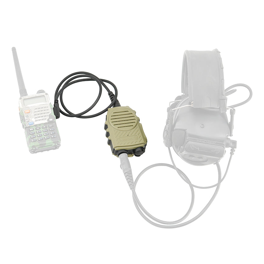 TS TAC-SKY Tactical Handheld Microphone PTT 3.5mm Jack/K 2 Pin Plug Compatible with Comta II/III Headset
