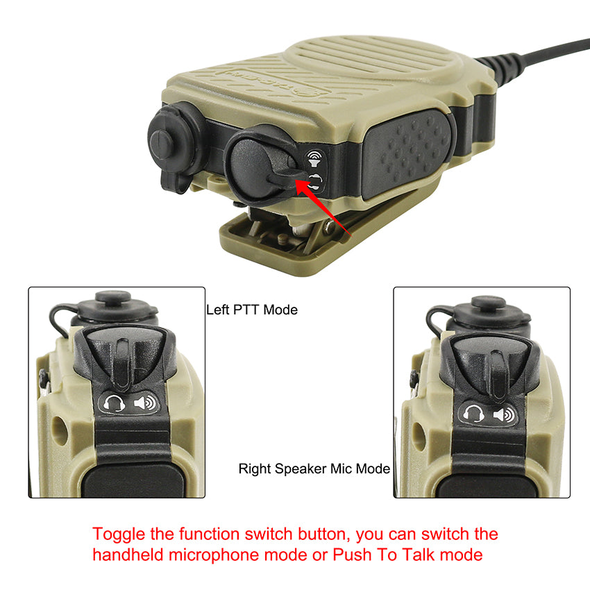 TS TAC-SKY Tactical Handheld Microphone PTT 3.5mm Jack/K 2 Pin Plug Compatible with Comta II/III Headset