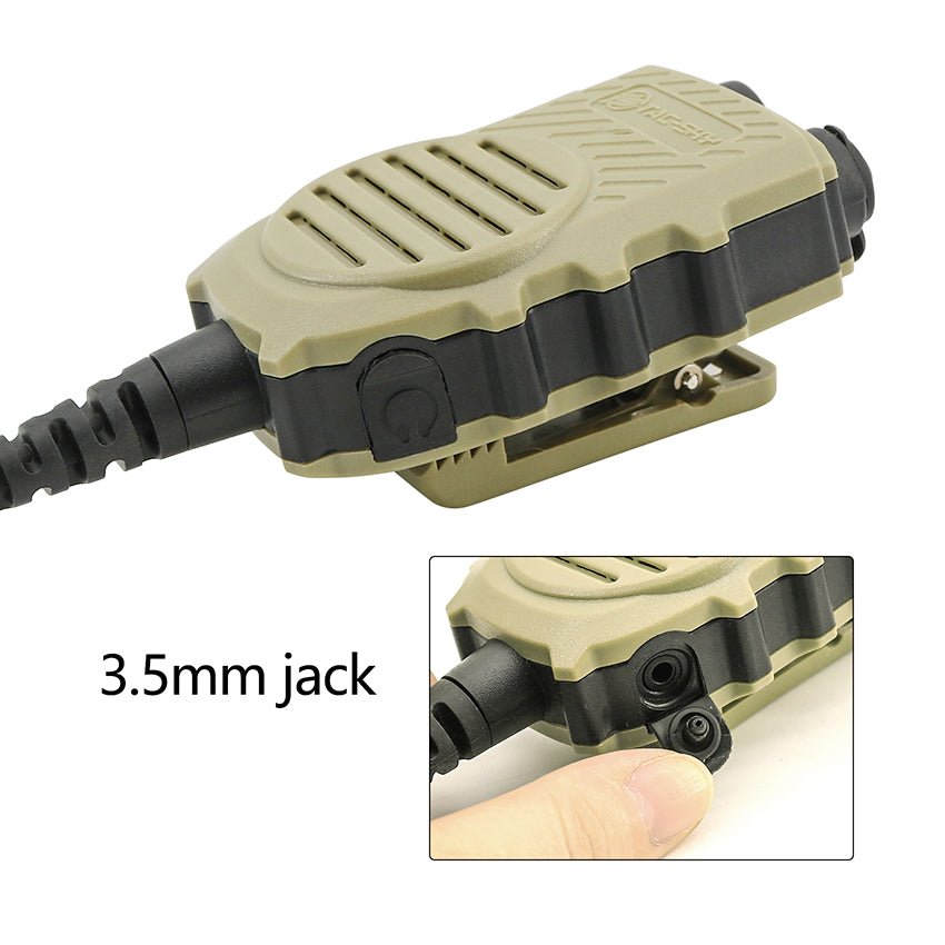 TS TAC-SKY Tactical Handheld Microphone PTT 3.5mm Jack/K 2 Pin Plug Compatible with Comta II/III Headset