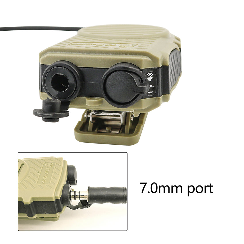 TS TAC-SKY Tactical Handheld Microphone PTT 3.5mm Jack/K 2 Pin Plug Compatible with Comta II/III Headset