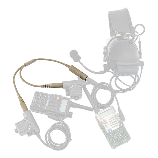 TAC-SKY New Military Tactical Headset Adapter Single Pass to Dual Pass Cable for COMTA SORDIN Shooting Headsets for Airsoft