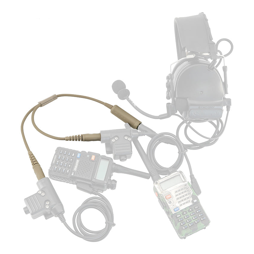 TAC-SKY New Military Tactical Headset Adapter Single Pass to Dual