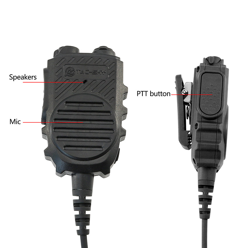 TS TAC-SKY TAC303 Tactical Communication Headset with ARC Rail Helmet Mounting Noise Reduction Hearing Protection Silicone EarMuffs + PTT